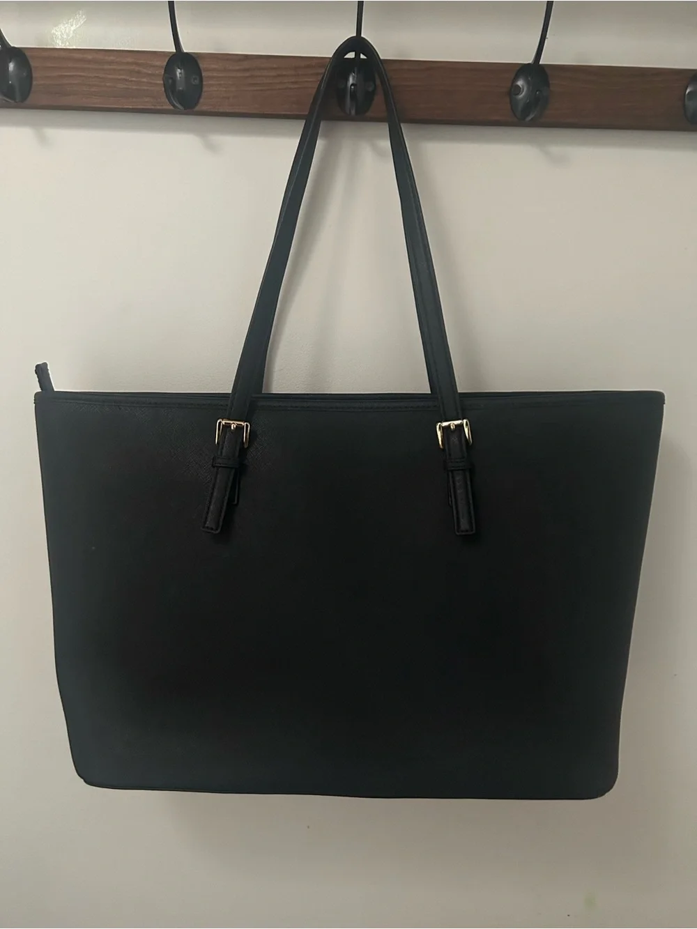 Michael Kors Black Saffiano Tote with Gold Hardware